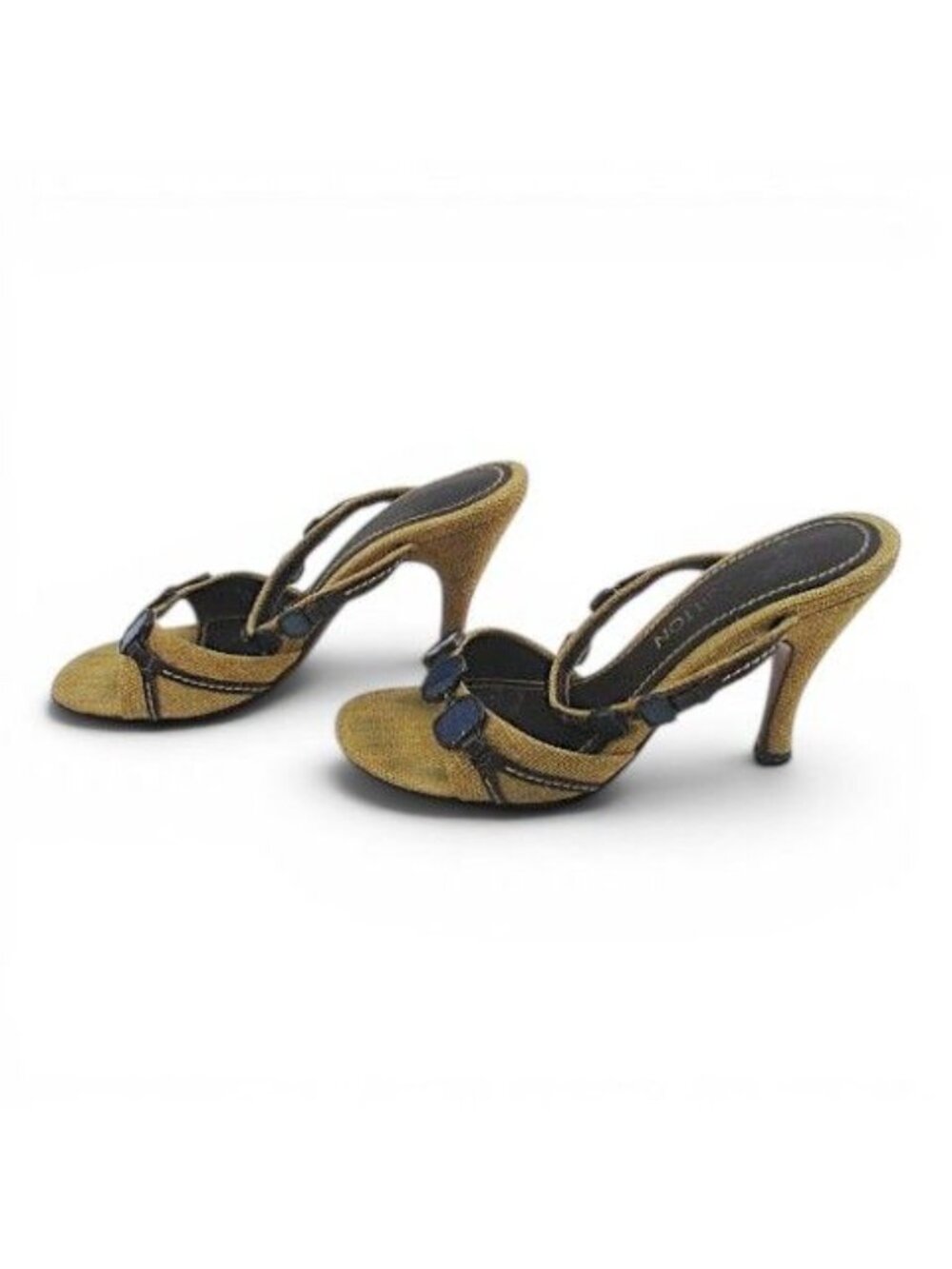 Louis Vuitton Sandals Mules 37.5 Blue Stone Like Beige - Picture 2 of 9